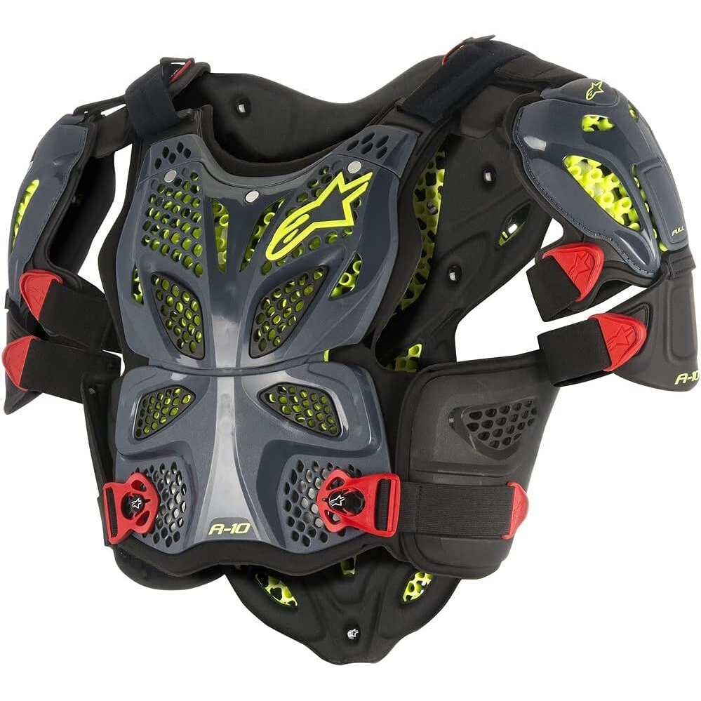 Alpinestars Unisex-Adult A-10 Full Chest Protector Anthracite/Red Xs/Sm (Multi, one_Size) one_size Multi